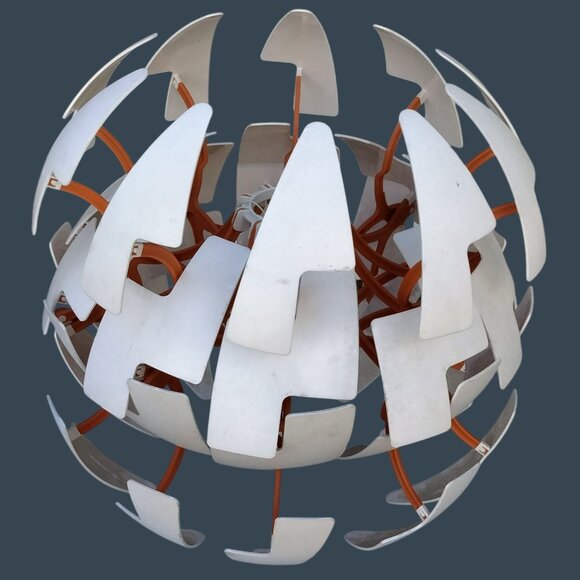 Ikea White Globe Pendant Lamp  Geometric Puzzle Design PS 2014 Like Death Star - Picture 3 of 11